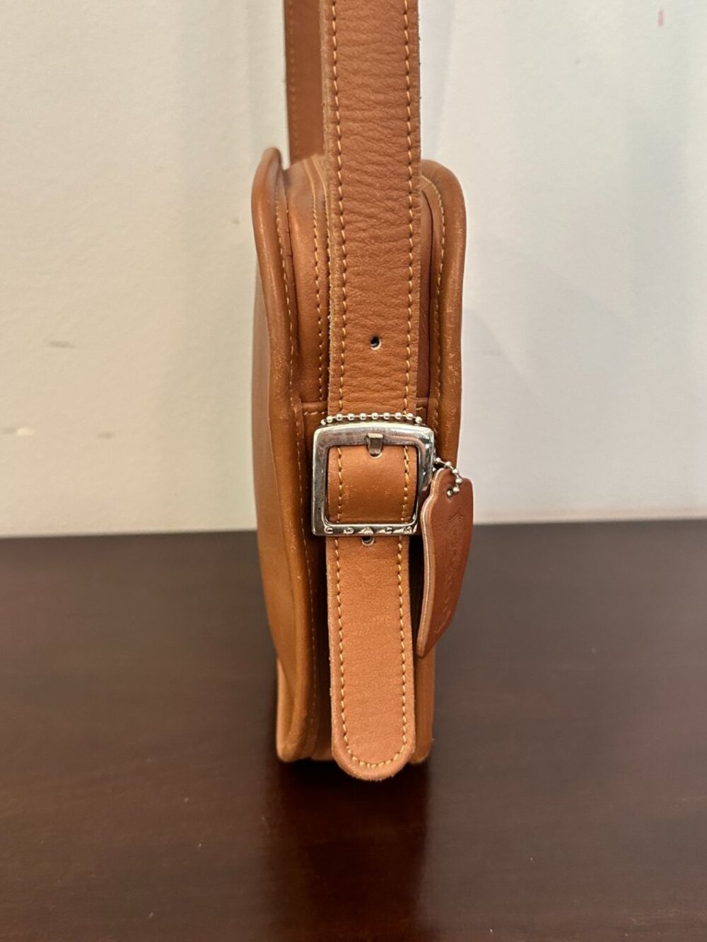 Leather Brown zip Camera Bag Shoulder Purse - Picture 5 of 16